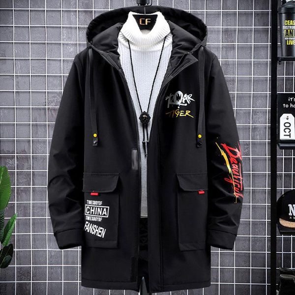 men's down & parkas loose hip-hop casual winter mid-length hooded printing windproof warm cotton jacket plus size tooling outdoor coat, Black
men's down & parkas loose hip-hop casual winter mid-length hooded printing windproof warm cotton jacket plus size tooling outdoor coat, Black