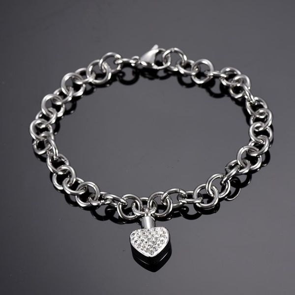 ijb5105 o shape chain bracelet women keepsake stainless steel crystal heart cremation urn charm bracelet for ashes, Black
ijb5105 o shape chain bracelet women keepsake stainless steel crystal heart cremation urn charm bracelet for ashes, Black