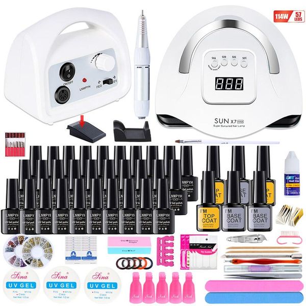 nail art kits set 114/54w uv led lamp dryer with 30/20 pcs gel polish kit soak off manicure tools electric drill
nail art kits set 114/54w uv led lamp dryer with 30/20 pcs gel polish kit soak off manicure tools electric drill
