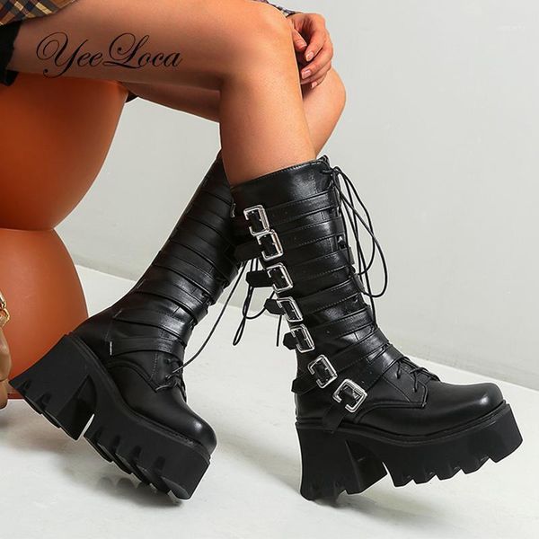 winter buckle women mid calf boots leather block heel gothic black punk style platform shoes female footwear size 35-421
winter buckle women mid calf boots leather block heel gothic black punk style platform shoes female footwear size 35-421