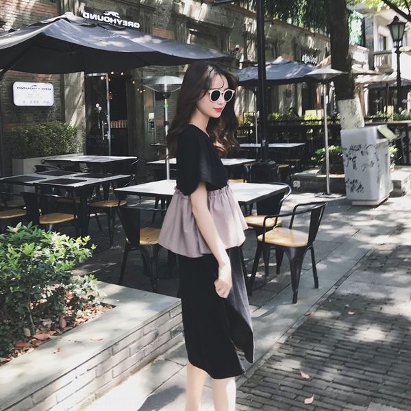 xhev8 women's dress 2020 new t-shirt fashion flounced long medium-length dress short sleeve stitching t-shirt long skirt loose slimming, Black;gray
xhev8 women's dress 2020 new t-shirt fashion flounced long medium-length dress short sleeve stitching t-shirt long skirt loose slimming, Black;gray
