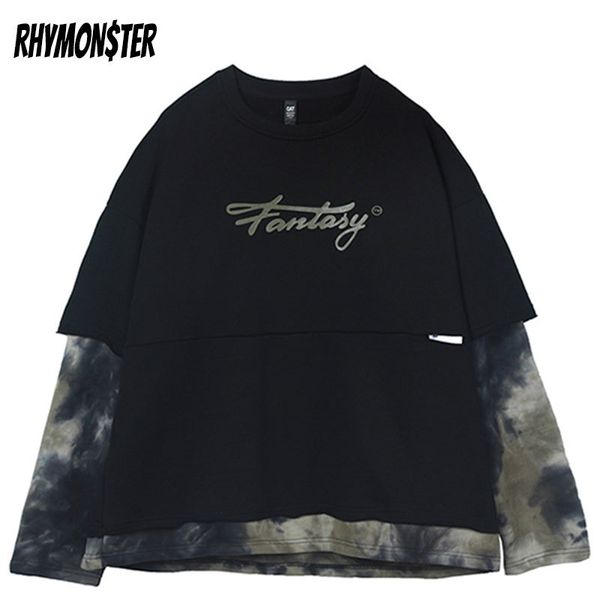 rhymonster fake two pieces oversize pullover sweatshirt 2021 hip hop letter printed casual streetwear men high street loose 1019, Black
rhymonster fake two pieces oversize pullover sweatshirt 2021 hip hop letter printed casual streetwear men high street loose 1019, Black