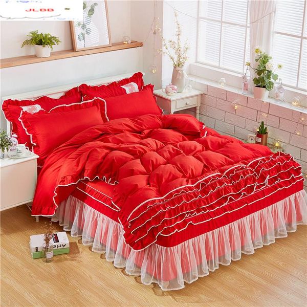 bedding sets wedding red lace full king duvet cover princess girls bed skirt korean bedclothes luxury quilt
bedding sets wedding red lace full king duvet cover princess girls bed skirt korean bedclothes luxury quilt