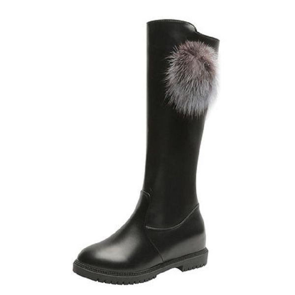 2020 winter new ladies boots fashion casual wild comfortable fur ball high round head thick with non-slip women's boots, Black
2020 winter new ladies boots fashion casual wild comfortable fur ball high round head thick with non-slip women's boots, Black