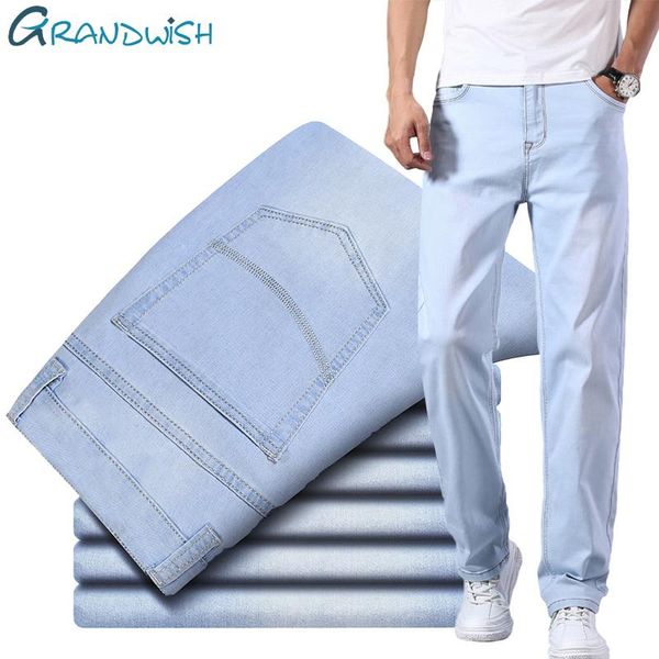grandwish classic style men brand jeans business casual stretch slim denim pants light blue black trousers male plue size 42 44
grandwish classic style men brand jeans business casual stretch slim denim pants light blue black trousers male plue size 42 44