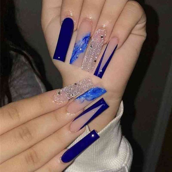 false nails dark blue coffin false nails with small rhinestone fake press on full cover tips wearable stickers art 220225, Red;gold
false nails dark blue coffin false nails with small rhinestone fake press on full cover tips wearable stickers art 220225, Red;gold