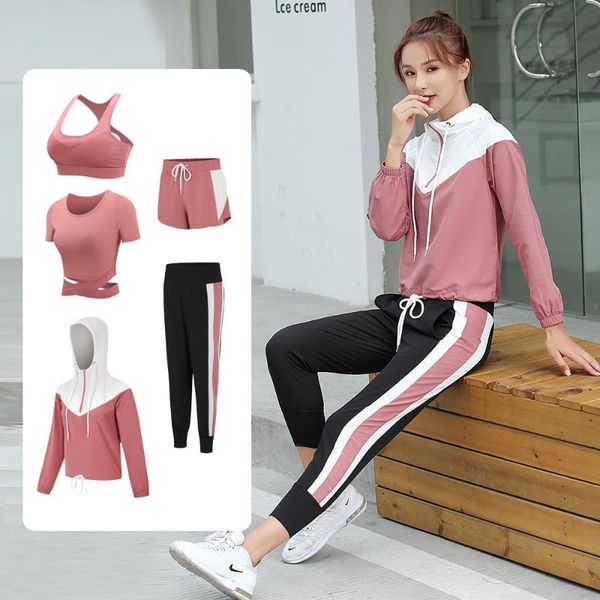 yoga outfits 2021 hooded women running tracksuit 5-piece set zipper jacket fitness clothing sport gym sweatshirt quick-drying suit, White;red
yoga outfits 2021 hooded women running tracksuit 5-piece set zipper jacket fitness clothing sport gym sweatshirt quick-drying suit, White;red