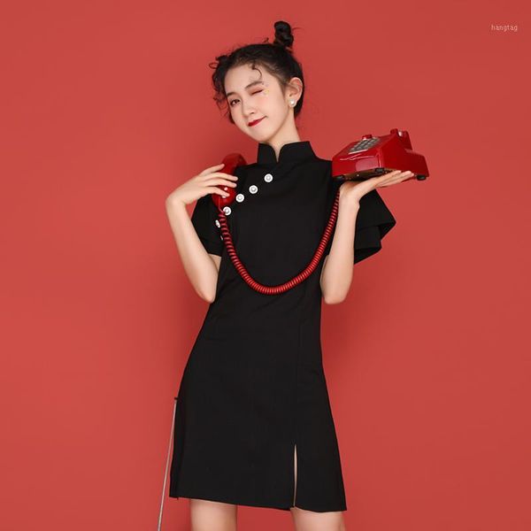 chinese traditional dress for women festival clothing mini cheongsams party fashion black color qipao dresses lady clothes1, Black;gray
chinese traditional dress for women festival clothing mini cheongsams party fashion black color qipao dresses lady clothes1, Black;gray