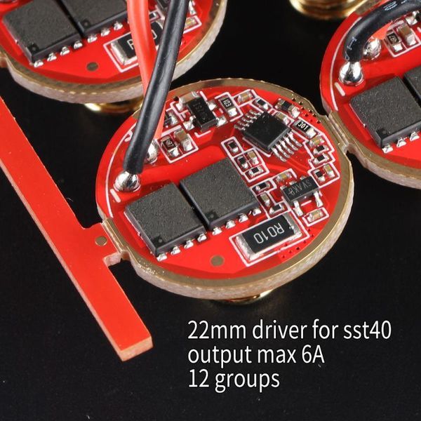 flashlights torches 22mm driver for sst40 ,12groups , max current output 6000ma, temperature protection management inside1
flashlights torches 22mm driver for sst40 ,12groups , max current output 6000ma, temperature protection management inside1