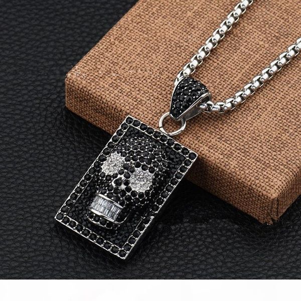 men skeleton tag pendant necklace black rhine stone design stainless steel jewelry 27.5" chain fashion necklace men friend, Silver
men skeleton tag pendant necklace black rhine stone design stainless steel jewelry 27.5" chain fashion necklace men friend, Silver