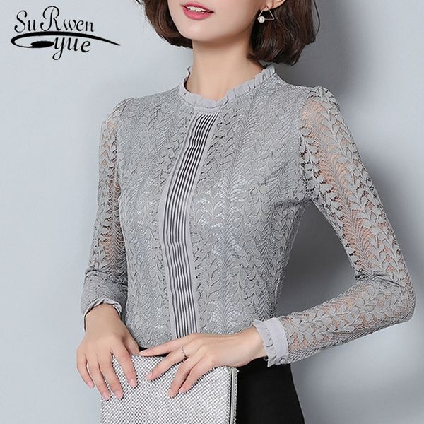 new fashion lace women blouse shirt long sleeve slim gray women's clothing plus size hollow out women bluasa c903 30 t200322, White
new fashion lace women blouse shirt long sleeve slim gray women's clothing plus size hollow out women bluasa c903 30 t200322, White