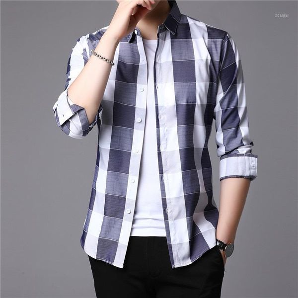 men's casual shirts fashion men's 4xl long sleeve plaid camisas for men1, White;black
men's casual shirts fashion men's 4xl long sleeve plaid camisas for men1, White;black