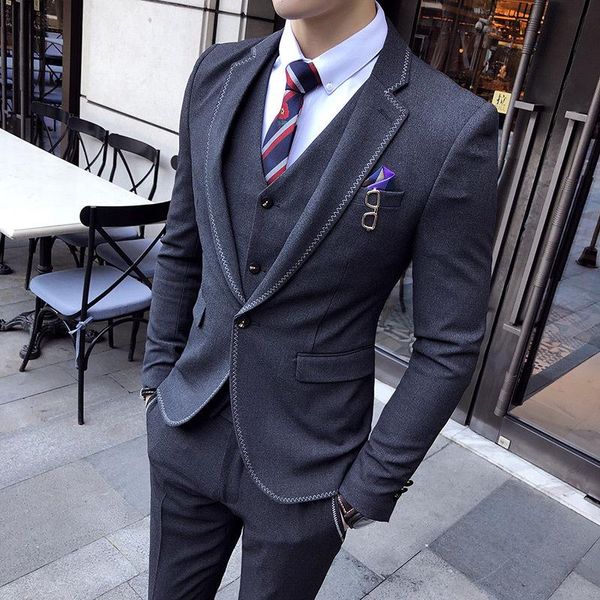 men's suits & blazers spring and autumn male british style men' 3 pieces suit one button blazer set business wedding jacket vest p, White;black
men's suits & blazers spring and autumn male british style men' 3 pieces suit one button blazer set business wedding jacket vest p, White;black