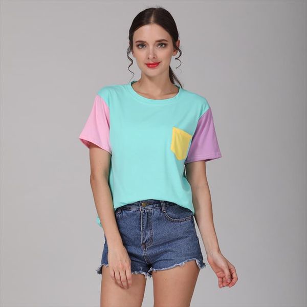 summer style fashion women harajuku patchwork t shirts kawaii casual cotton spell color patchwork tshirt drop shipping, White
summer style fashion women harajuku patchwork t shirts kawaii casual cotton spell color patchwork tshirt drop shipping, White
