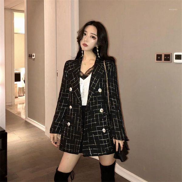 blazer women plaid coat spring and autumn new women's casual korean version of the loose fashion small suit1, White;black
blazer women plaid coat spring and autumn new women's casual korean version of the loose fashion small suit1, White;black