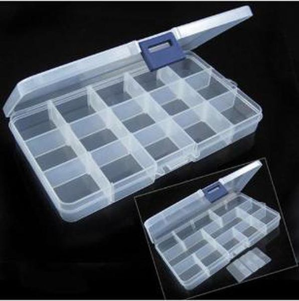 15 grids transparent adjustable slots jewelry bead organizer box storage plastic jewelry storage box 2021, Black;white
15 grids transparent adjustable slots jewelry bead organizer box storage plastic jewelry storage box 2021, Black;white