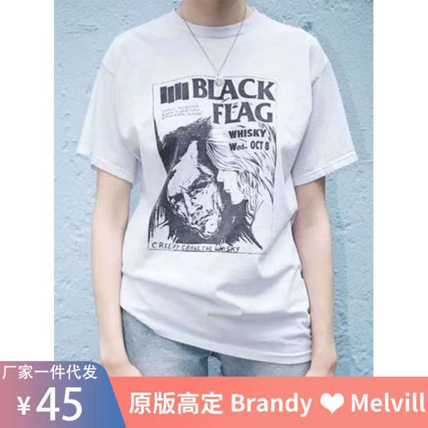rock bm punk style band american white cotton t-shirt short sleeve brandymelville official website, Black;gray
rock bm punk style band american white cotton t-shirt short sleeve brandymelville official website, Black;gray