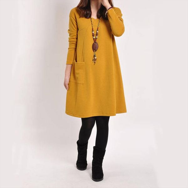new fashion women dress spring autumn cotton vintage knee length dress female long sleeve o neck dresses womens clothing, Black;gray
new fashion women dress spring autumn cotton vintage knee length dress female long sleeve o neck dresses womens clothing, Black;gray