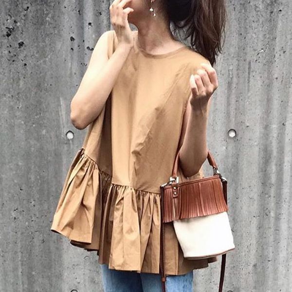 2021 new sleeveless women brown summer korean pleated pullover office lady work shirts blouses 5133, White
2021 new sleeveless women brown summer korean pleated pullover office lady work shirts blouses 5133, White