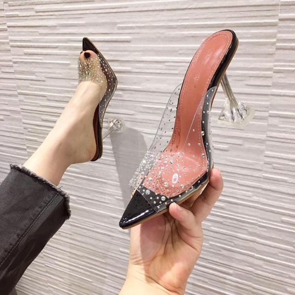 new women slippers pvc transparent crystal cup heeled summer shoes woman pointed toe high heels party prom slides shoes1, Black
new women slippers pvc transparent crystal cup heeled summer shoes woman pointed toe high heels party prom slides shoes1, Black