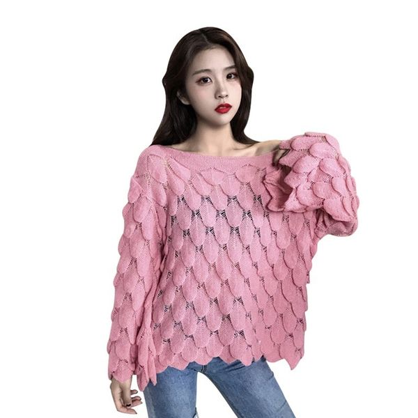 korean style women's solid hollow out sweater loose casual flare sleeves thin knit pullover, White;black
korean style women's solid hollow out sweater loose casual flare sleeves thin knit pullover, White;black