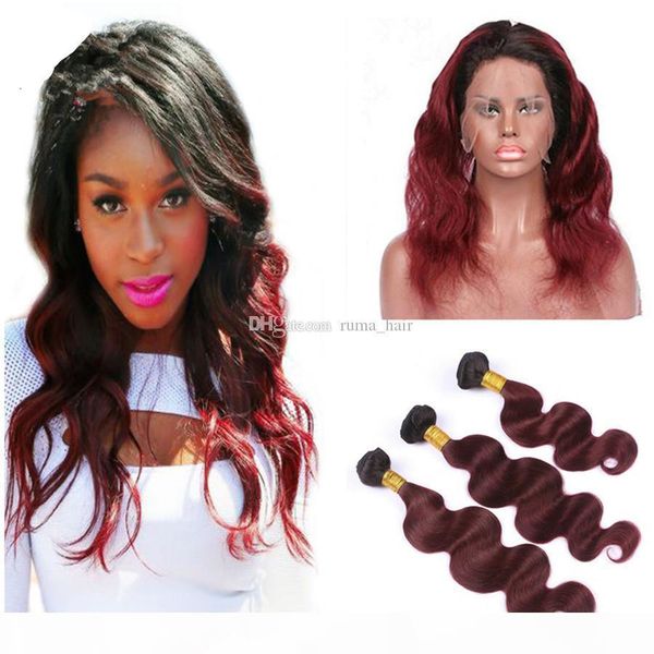 two tone color 99j ombre body wave hair bundles with 360 lace frontal closure ombre 1b burgundy virgin hair weaves with 360 frontal, Black;brown
two tone color 99j ombre body wave hair bundles with 360 lace frontal closure ombre 1b burgundy virgin hair weaves with 360 frontal, Black;brown