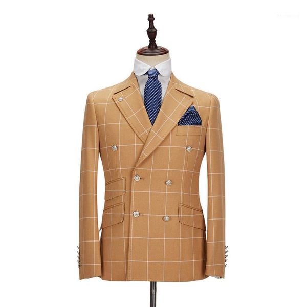 2020 autumn latest personality casual business double breasted plaid men suits 2 pcs set slim fit wedding groom party tuxedo1, White;black
2020 autumn latest personality casual business double breasted plaid men suits 2 pcs set slim fit wedding groom party tuxedo1, White;black