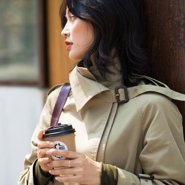 women's trench coats autumn / winter 2021 ins fashion designer cotton medium length windbreaker woman temperament versatile coat 7319, Tan;black
women's trench coats autumn / winter 2021 ins fashion designer cotton medium length windbreaker woman temperament versatile coat 7319, Tan;black