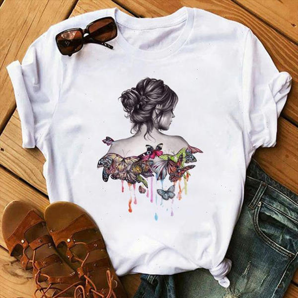 woman butterfly girl print harajuku summer t shirt casual round neck t shirt womens street short sleeve drop shipping, White
woman butterfly girl print harajuku summer t shirt casual round neck t shirt womens street short sleeve drop shipping, White