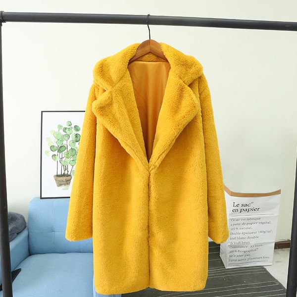 women plus size faux fur long coat autumn winter plush warm soft outerwear elegant slim-fit lapel overcoat casual button jacket, Black
women plus size faux fur long coat autumn winter plush warm soft outerwear elegant slim-fit lapel overcoat casual button jacket, Black