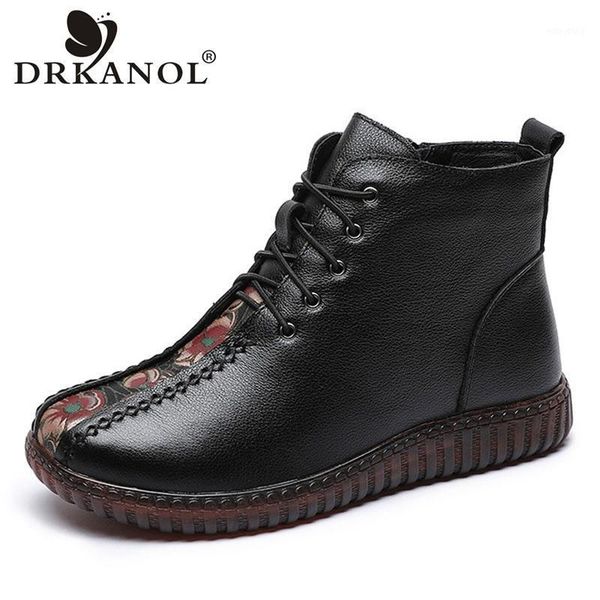 drkanol 2021 women snow boots winter warm shoes handmade genuine leather printing flat heel casual women ankle boots big size 411, Black
drkanol 2021 women snow boots winter warm shoes handmade genuine leather printing flat heel casual women ankle boots big size 411, Black