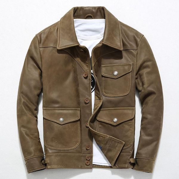 tcyeek 100% real leather coat men autumn winter streetwear genuine leather jacket vintage moto biker men's jackets 19351, Black
tcyeek 100% real leather coat men autumn winter streetwear genuine leather jacket vintage moto biker men's jackets 19351, Black