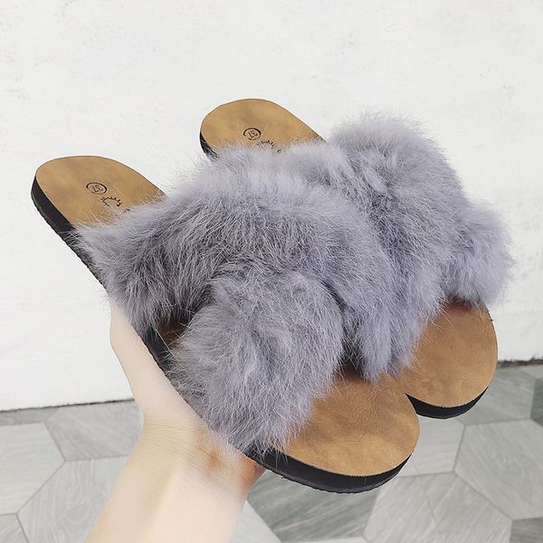 rimocy spring summer soft furry women slipper slip on ladies fluffy slides 2020 cross platform low heel sandals mujer 8 colors x1020, Black
rimocy spring summer soft furry women slipper slip on ladies fluffy slides 2020 cross platform low heel sandals mujer 8 colors x1020, Black