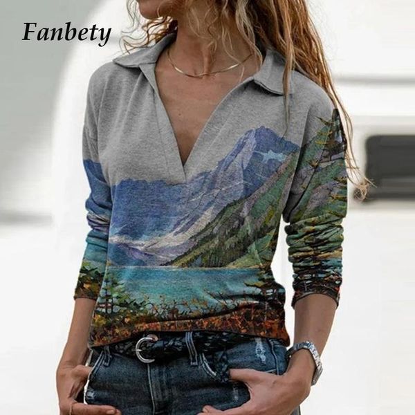 women landscape print blouse shirt 2020 autumn long sleeve turn-down collar pullover ladies vintage loose plus size blusa, White
women landscape print blouse shirt 2020 autumn long sleeve turn-down collar pullover ladies vintage loose plus size blusa, White