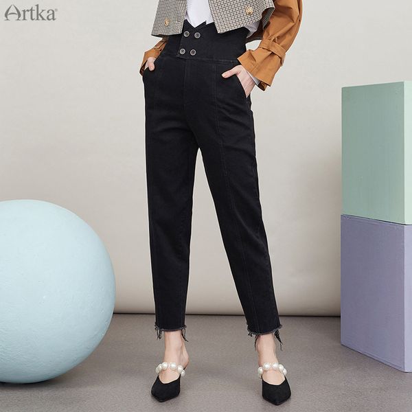 artka early autumn new women jeans fashion high waist double breasted black jeans straight denim trousers women kn25004q 201105, Blue
artka early autumn new women jeans fashion high waist double breasted black jeans straight denim trousers women kn25004q 201105, Blue