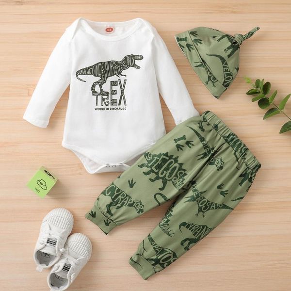 наборы 3шт baby boy вскользь животных dinosaur младенца с длинными рукавами ползунки для новорожденных одежда костюмы, White 
наборы 3шт baby boy вскользь животных dinosaur младенца с длинными рукавами ползунки для новорожденных одежда костюмы, White