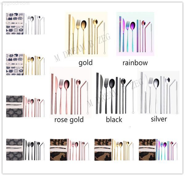 10pcs/set flatware set high grade 304 stainless steel portable cutlery set knife fork spoon straw dinnerware set student traveler tableware
10pcs/set flatware set high grade 304 stainless steel portable cutlery set knife fork spoon straw dinnerware set student traveler tableware