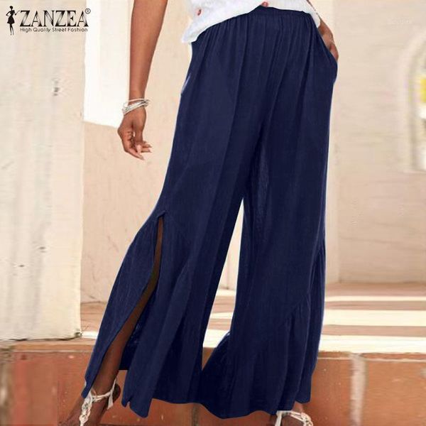 women's wide leg trousers zanzea 2020 stylish split pants casual elastic high waist long pantalon palazzo plus size turnip 5xl1, Black;white
women's wide leg trousers zanzea 2020 stylish split pants casual elastic high waist long pantalon palazzo plus size turnip 5xl1, Black;white