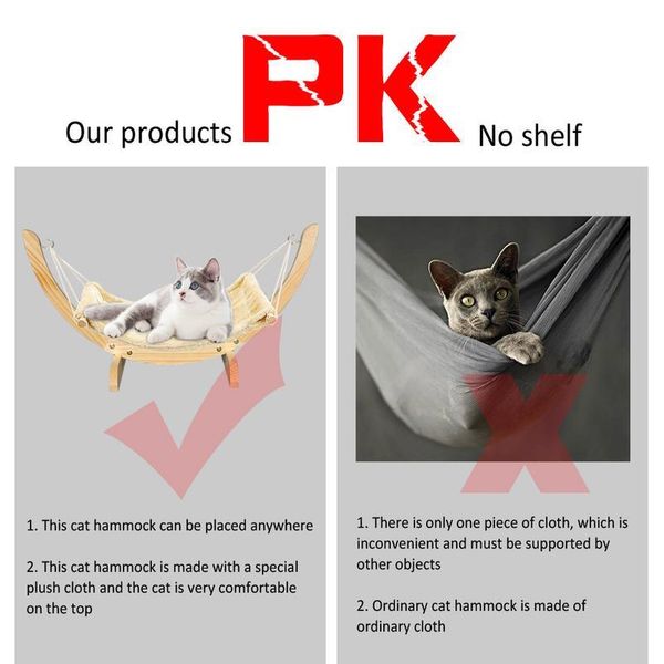 warm winter cat bed soft pet cats hammock puppy kitten hanging beds mat with durable wood frame for sm sqceum