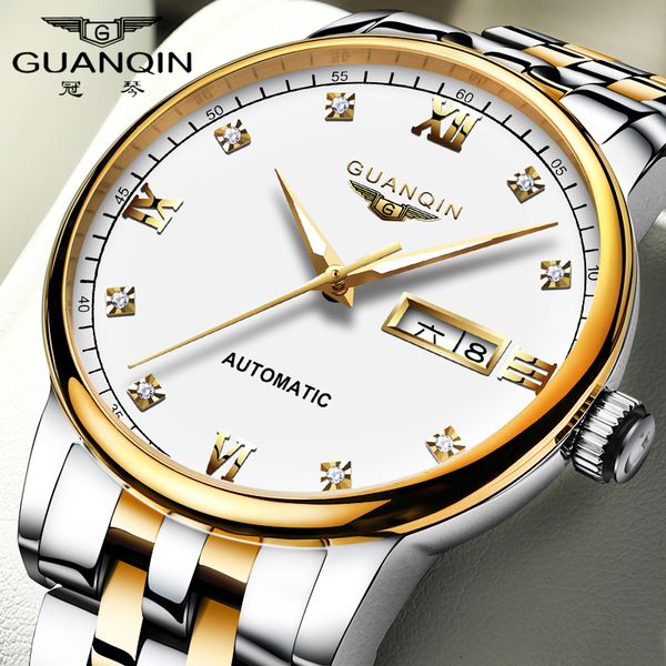 guanqin mechanical full automatic waterproof luminous 10 domestic wristwatch steel band business men's watch, Slivery;brown
guanqin mechanical full automatic waterproof luminous 10 domestic wristwatch steel band business men's watch, Slivery;brown