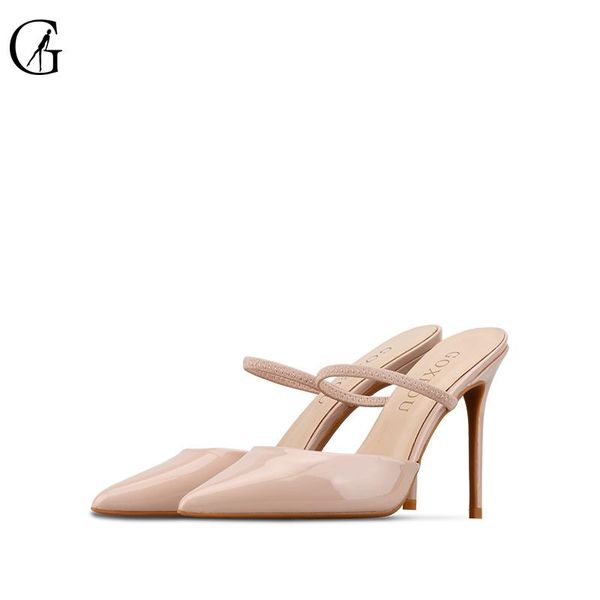 sandals goxeou women's patent leather mules nude black white round toe high heels party fashion office lady slippers size 32-46
sandals goxeou women's patent leather mules nude black white round toe high heels party fashion office lady slippers size 32-46