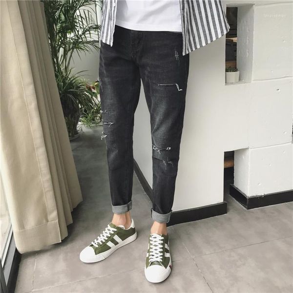 black jeans men slim fit fashion washed tear hole hip hop denim trousers autumn new streetwear casual wild cowboy pants man1, Blue
black jeans men slim fit fashion washed tear hole hip hop denim trousers autumn new streetwear casual wild cowboy pants man1, Blue