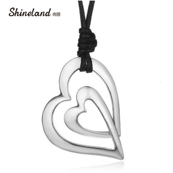 shineland trendy 3 style love heart pu leather chain vintage antique silver color drawing long necklace statement women jewelry
shineland trendy 3 style love heart pu leather chain vintage antique silver color drawing long necklace statement women jewelry