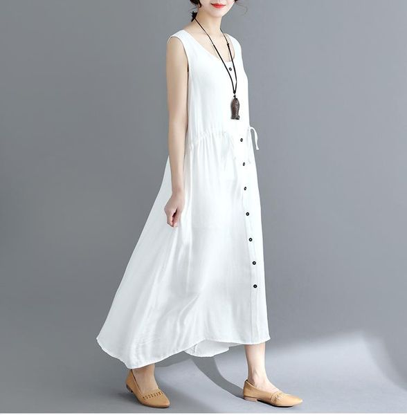 johnature summer cotton linen women dress 2020 new vintage loose comfortable o-neck solid color plus size sleeveless vest dress, Black;gray
johnature summer cotton linen women dress 2020 new vintage loose comfortable o-neck solid color plus size sleeveless vest dress, Black;gray