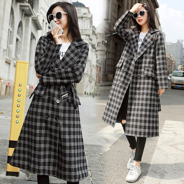 fashion double breasted plaid trench coat women 2020 new autumn plus size slim long-sleeve mid-long coats, Tan;black
fashion double breasted plaid trench coat women 2020 new autumn plus size slim long-sleeve mid-long coats, Tan;black