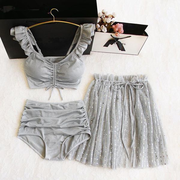 summer explosion swimsuit ruffled sling drawstring set bikini sequin split elegant tether skirt beach dress three-piece set1, White;black
summer explosion swimsuit ruffled sling drawstring set bikini sequin split elegant tether skirt beach dress three-piece set1, White;black