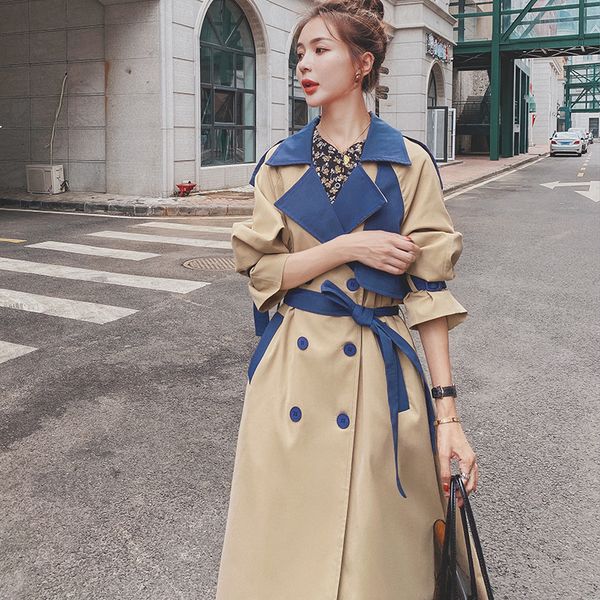 2021 new female blouse spring new fall khaki blue tighter seam double breasted fashion trench coat 2fy 45qr, Black;brown
2021 new female blouse spring new fall khaki blue tighter seam double breasted fashion trench coat 2fy 45qr, Black;brown