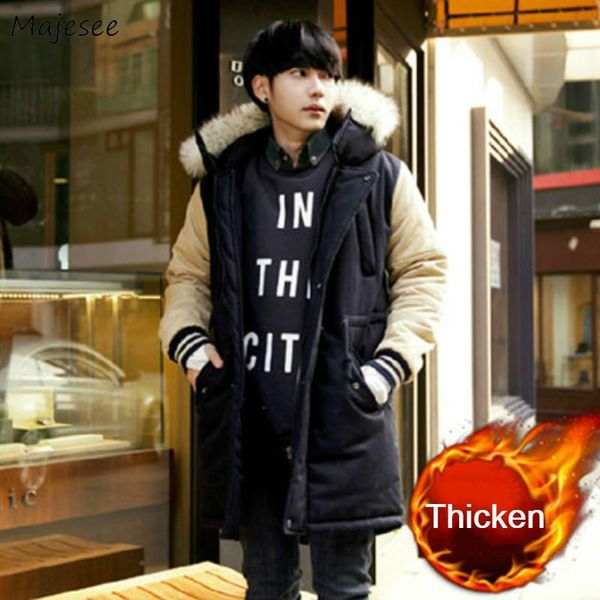 medium-long style parkas men winter thicken warm coats fur hooded oversize 3xl loose patchwork simple korean chic trendy ulzzang, Black
medium-long style parkas men winter thicken warm coats fur hooded oversize 3xl loose patchwork simple korean chic trendy ulzzang, Black
