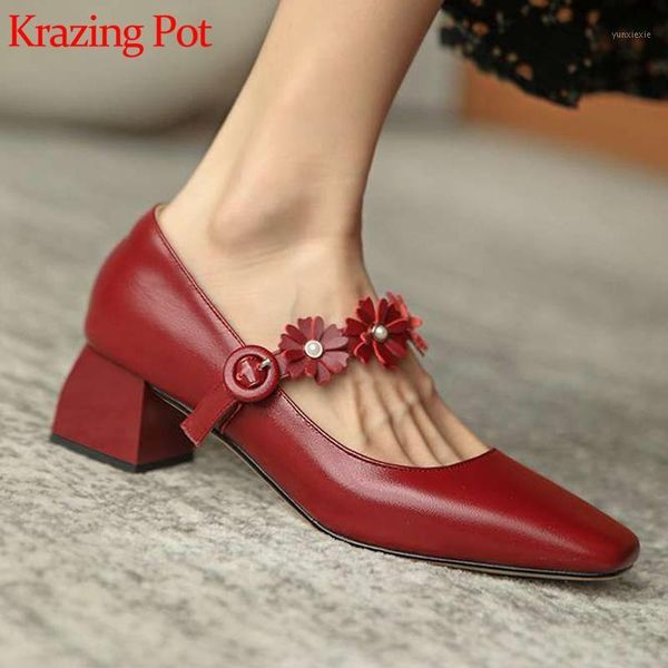 krazing pot recommend 2020 full grain leather buckle straps square toe med heels elegant flowers decorations autumn pumps l051, Black
krazing pot recommend 2020 full grain leather buckle straps square toe med heels elegant flowers decorations autumn pumps l051, Black