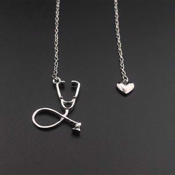 stethoscope nurse necklaces chains doctoral creative heart love necklace, Silver
stethoscope nurse necklaces chains doctoral creative heart love necklace, Silver